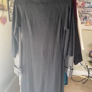 Connected apparel black scoop neck sweaterdress